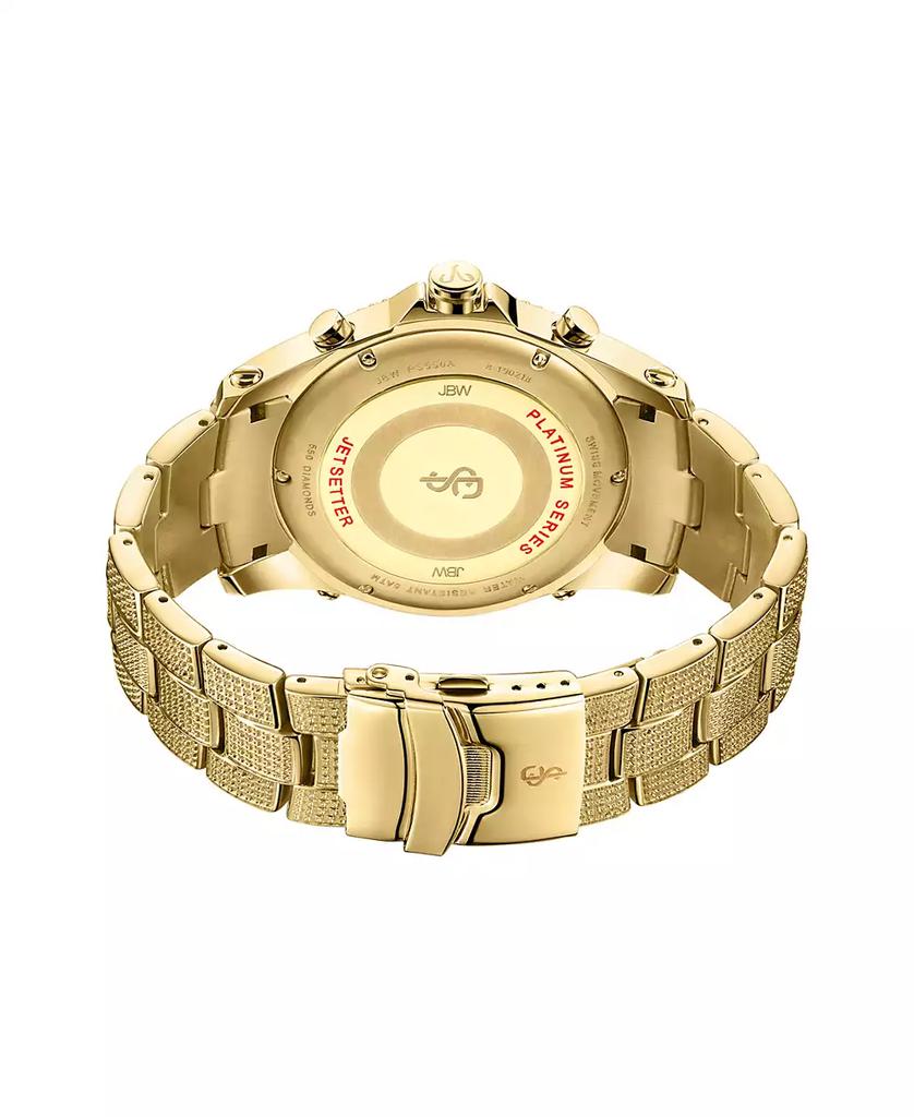 Jbw Men's Jet Setter Platinum Series Diamond (3 ct. t.w.) 18K Gold-Plated Stainless Steel Watch, 50Mm