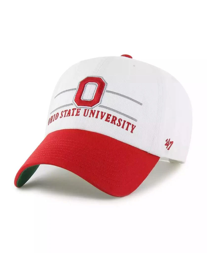 47 Brand Men's White Ohio State Buckeyes Gridiron Clean Up Adjustable Hat 1