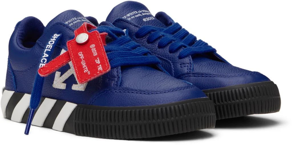 Off-White Kids Blue Vulcanized Leather Sneakers 4
