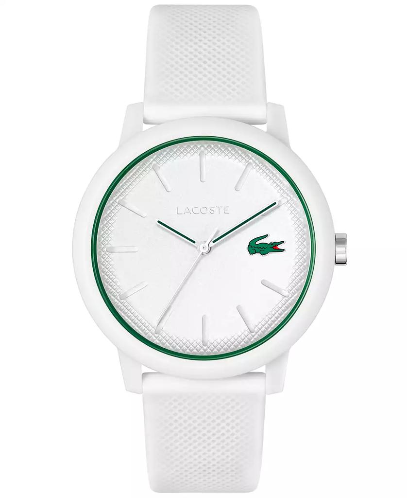 LACOSTE 腕時計 L.12.12 2001211 ホワイト ユニセックス Lacoste Men's L.12.12 White Silicone Strap Watch 42mm