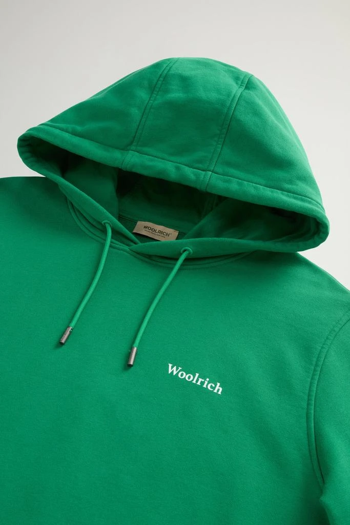 Woolrich Pure Cotton Hoodie with Back Print - Men - Green 6