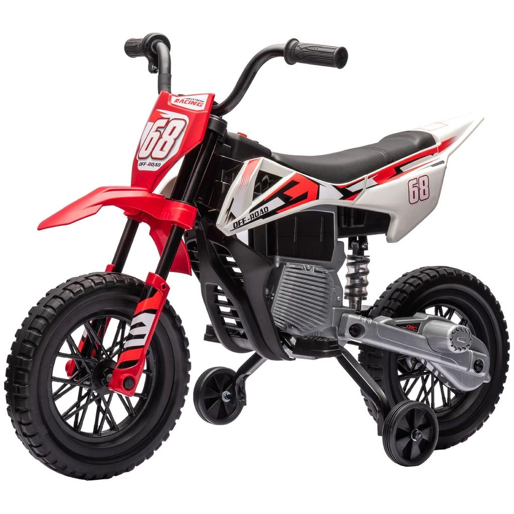 BreeBe Kids Electric Motorcycle with Music and Safety Wheels