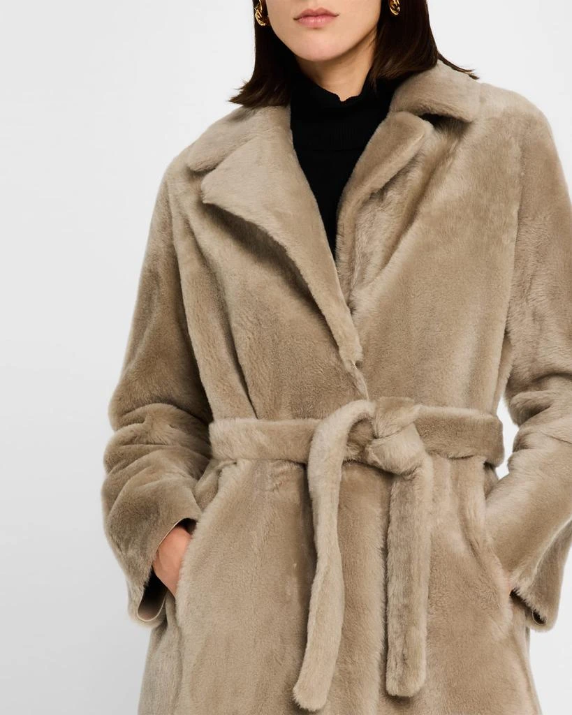 Yves Salomon Reversible Belted Shearling Coat 5