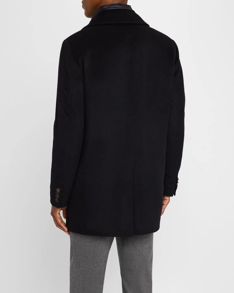 MOORER Men's Wool-Cashmere Topcoat with Bib 3