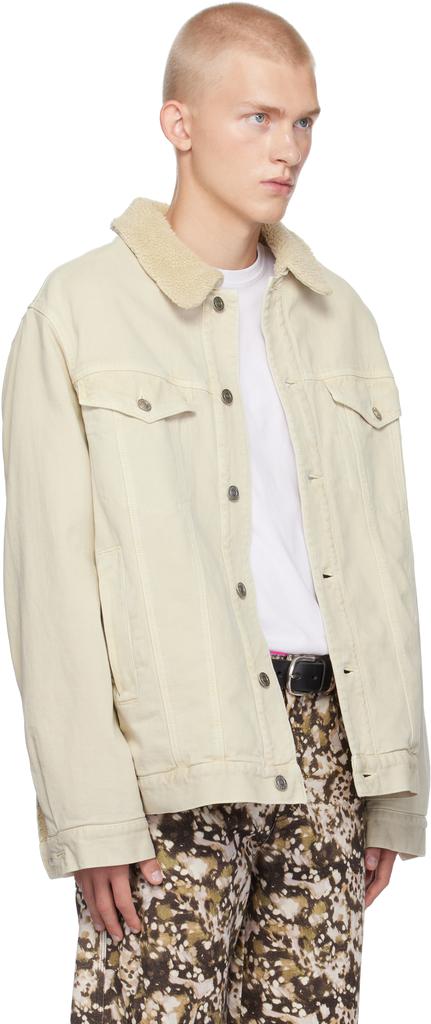 Isabel Marant Off-White Japao Faux-Shearling Denim Jacket
