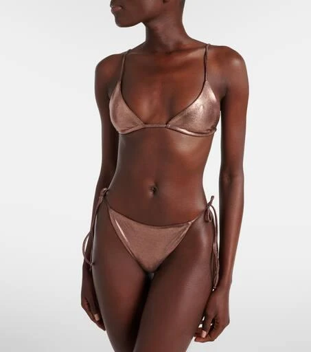 Jade Swim Via lamé bikini top 2