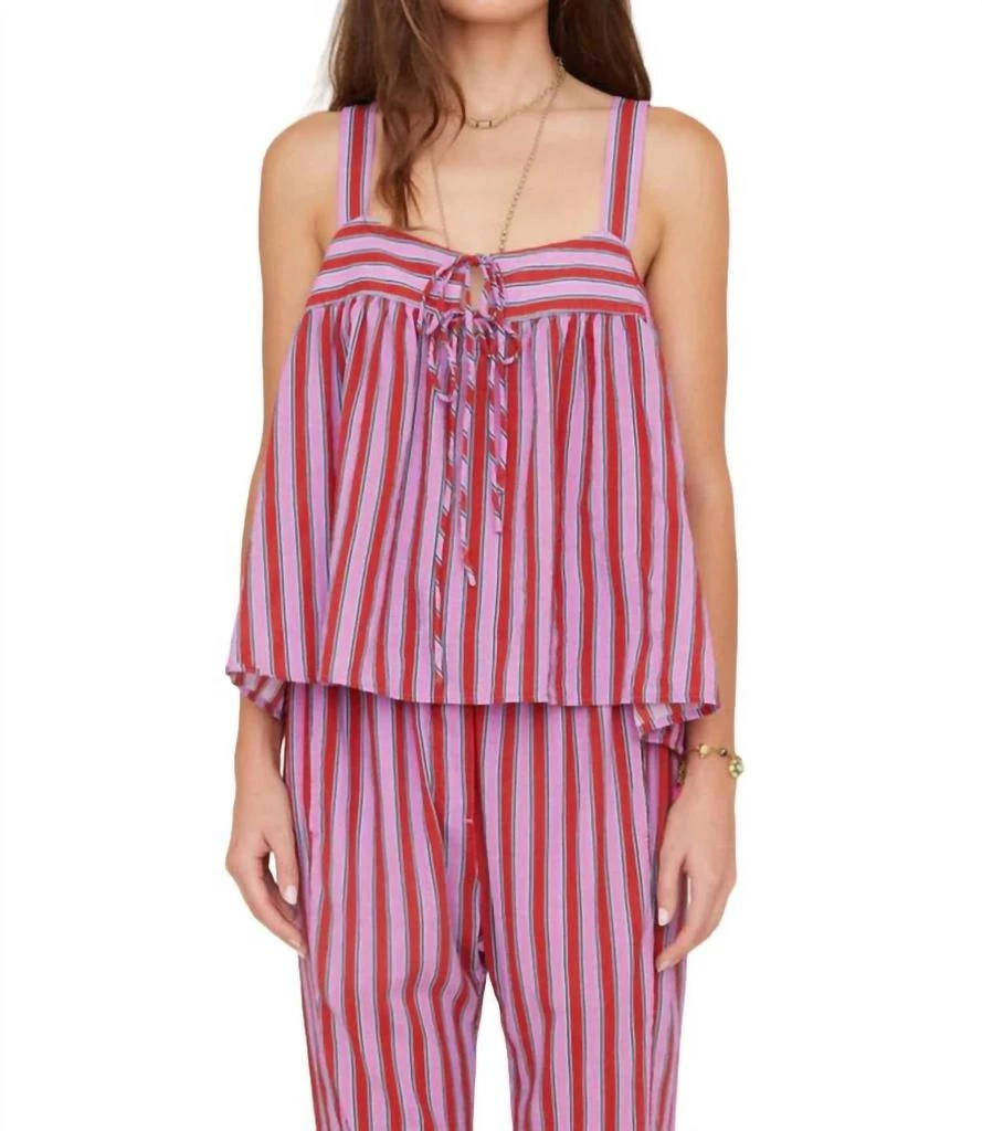 XIRENA Kyra Top In Berry Stripes 1