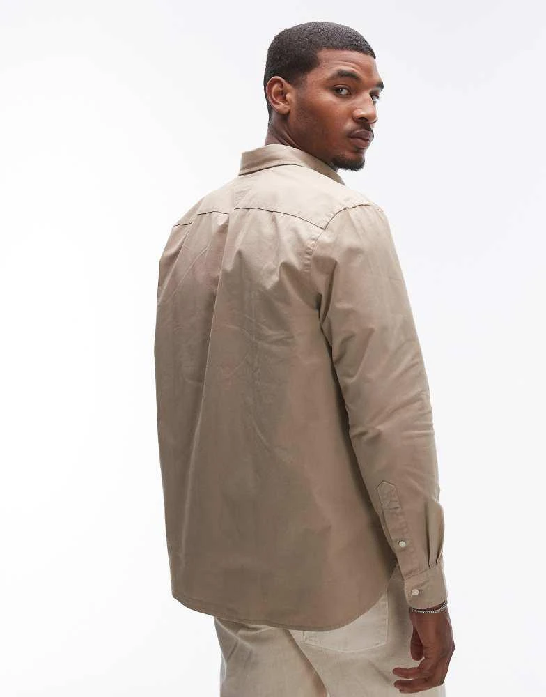 Tommy Hilfiger Tommy Hilfiger twill solid shirt in beige 4