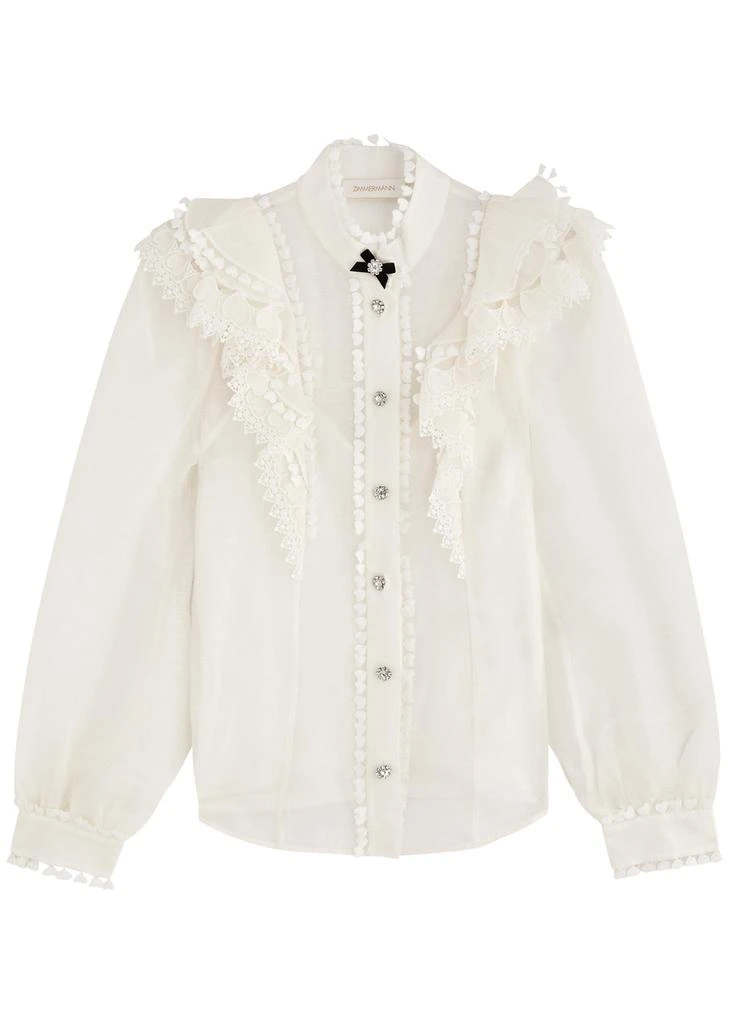 Zimmermann Crush ruffled linen-blend shirt 1
