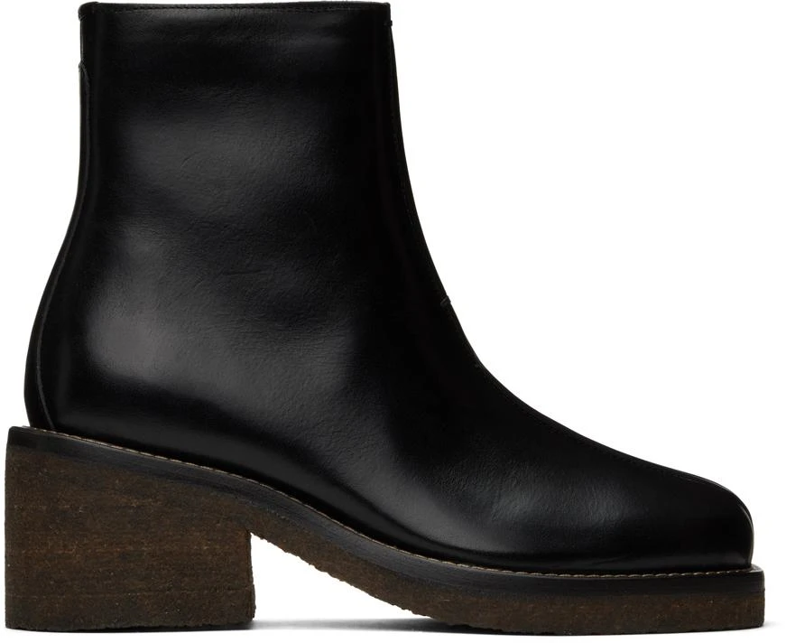 Lemaire Black Piped Ankle Boots 1