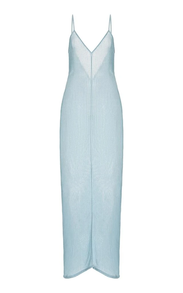blue dress for baby girl Caribbean Blue Scoop Back Knit Maxi Dress-Carolina main image 1