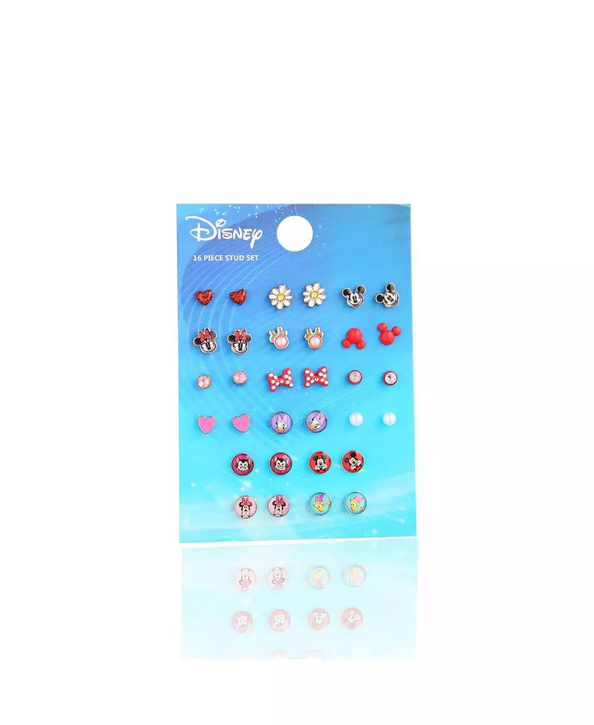 Disney Mickey, Minnie Mouse & Friends Stud Earrings Pack of 16 Pairs - Officially Licensed Disney Earrings for Daily Wear