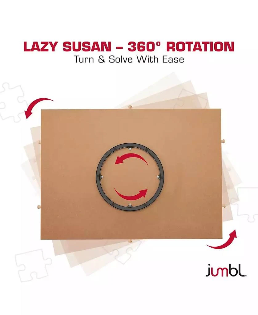 Jumbl 2000-Piece Puzzle Board with Drawers, Lazy Susan 
Cover - Rotating Wooden Jigsaw Puzzle Table 8