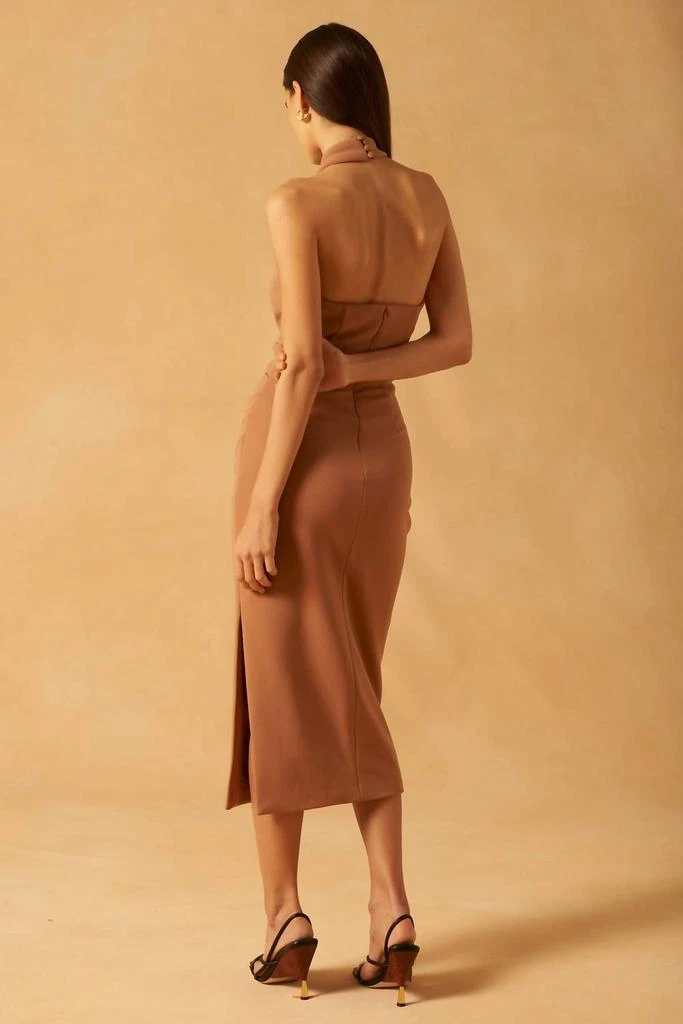 Misha - Dion Midi Dress  On Sale Now with Up to 45% Off | Discover  Exclusive Deals & Savings at BeyondStyle  Authentic Misha women > dresses  > midi|1966892371|brown|clothing|dresses|midi|polyester|solid|women with  Limited-Time