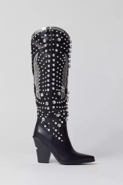 Azalea Wang Azalea Wang Metallic Upbeat Rhinestone Cowboy Boot 3