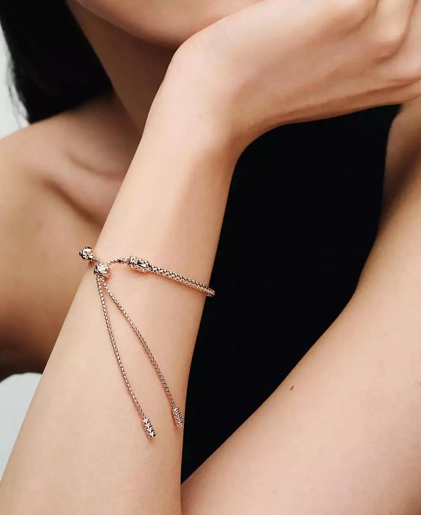 PANDORA 14K Gold-Plated Studded Chain Slider Bracelet 2