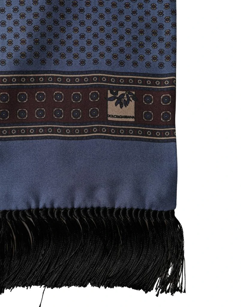 Dolce 
Gabbana Silk Geometric Fringe Foulard Wrap 131.5x15.5cm Men
s Scarf 2