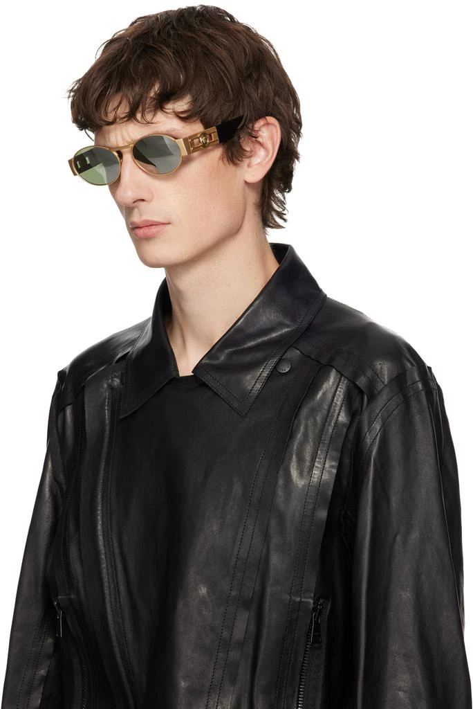 Shop Black Medusa Deco Oval Sunglasses on Sale at  display picture 1
