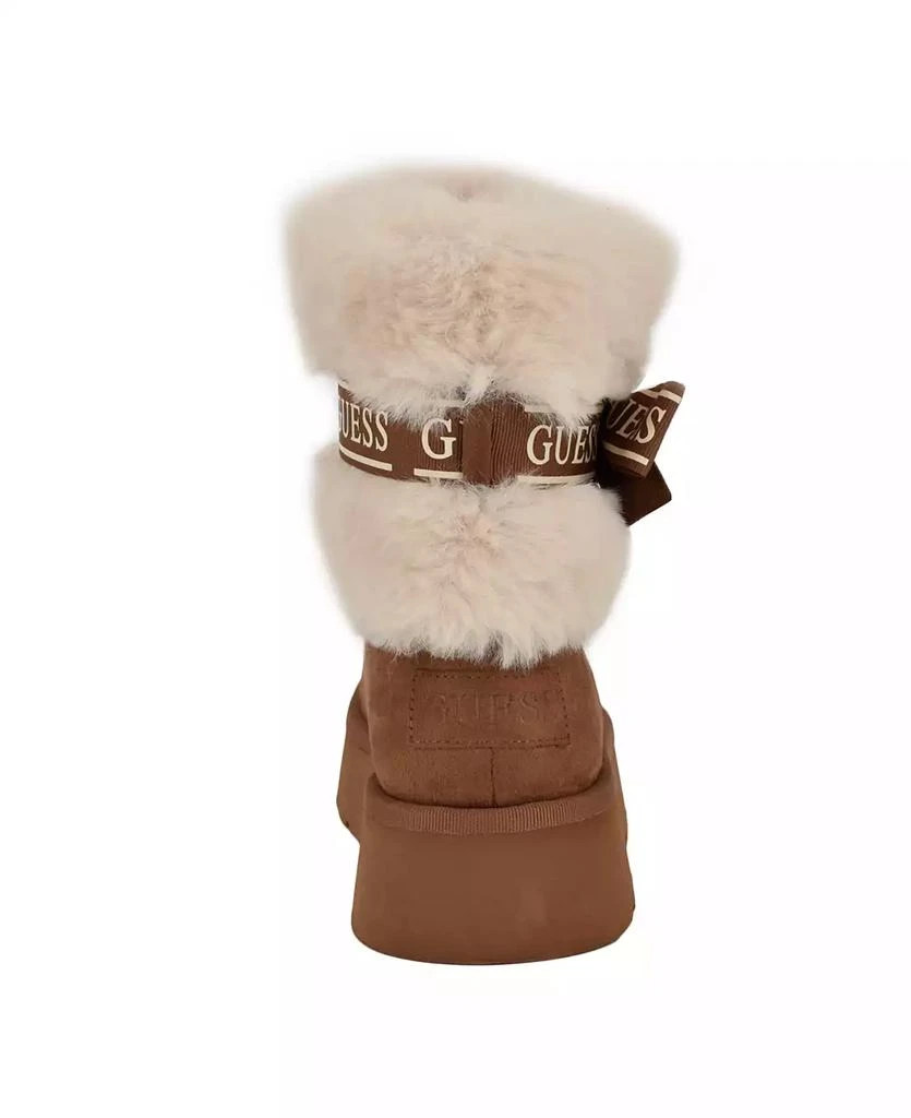 GUESS Women's Denla Cold Weather Faux Fur Cozy Booties 3