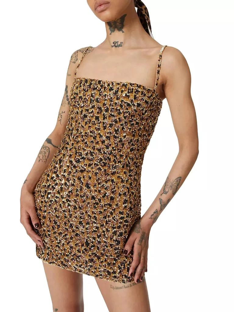 Valentino Short Animalier Embroidered Organza Dress 5