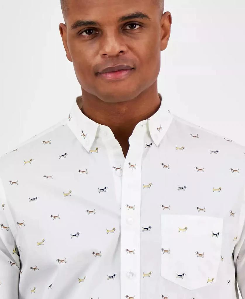 Club Room Men's Hound Dog Print Poplin Long-Sleeve Button-Down Shirt, Exclusively at Macy's 3