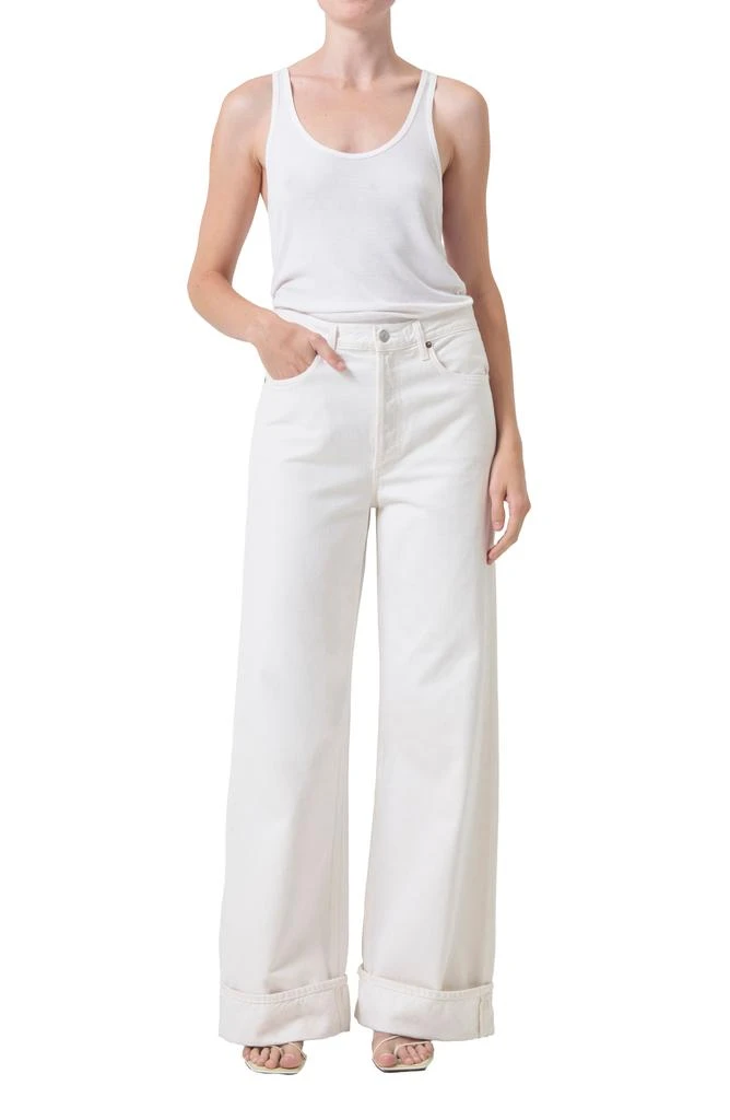 AGOLDE Dame Cuffed High Waist Wide Leg Organic Cotton Jeans 4