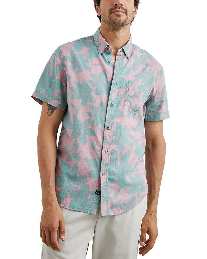 Rails Relaxed Fit Carson Leaf Print Short Sleeve Button Down Shirt