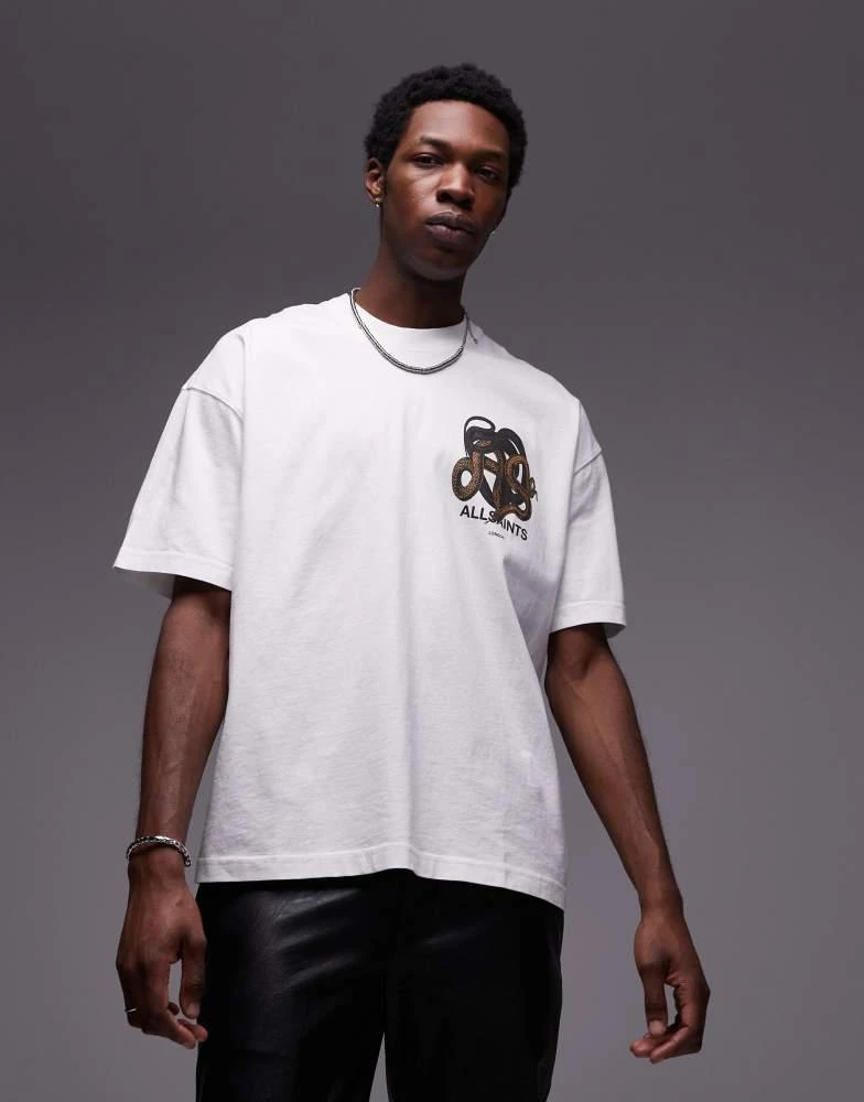 ALL SAINTS AllSaints Reticulate back graphic t-shirt in white 4