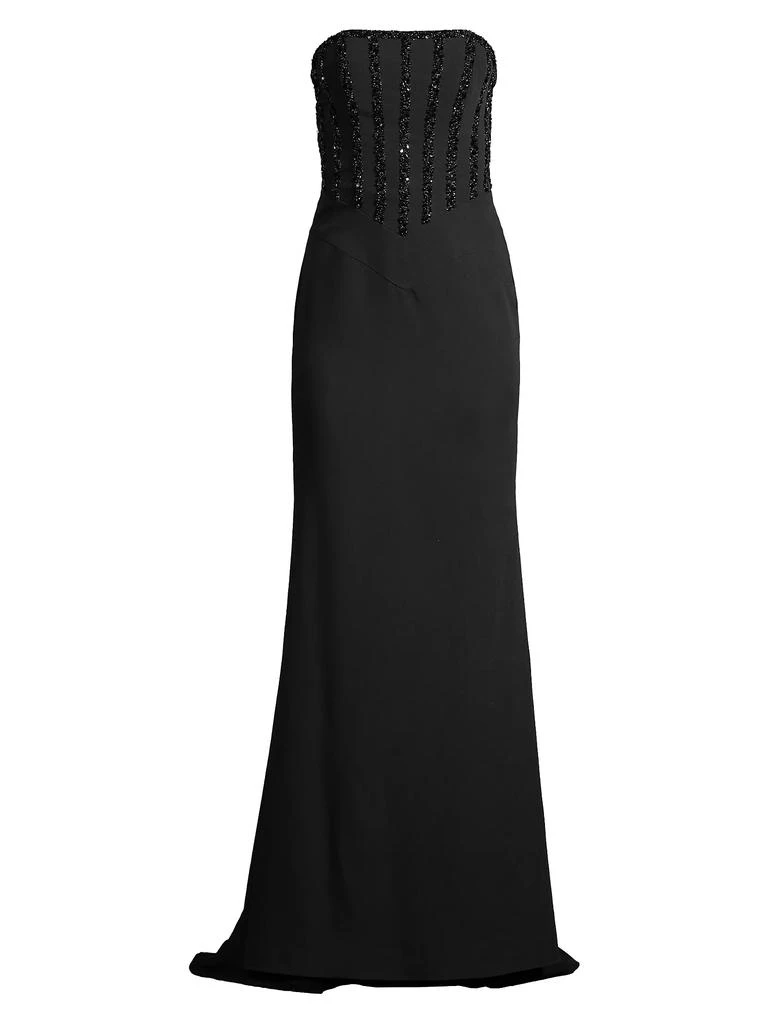 Basix Black Label Beaded Strapless Corset Gown 1