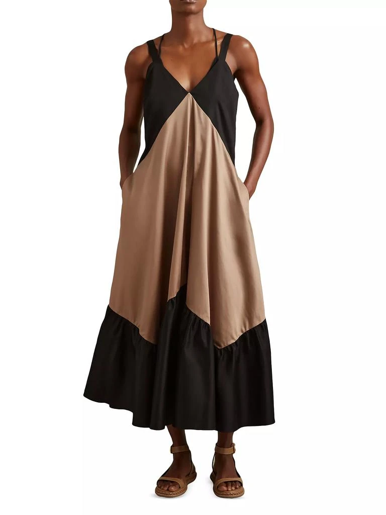 REISS Natalia Colorblock Cotton Maxi Dress 3