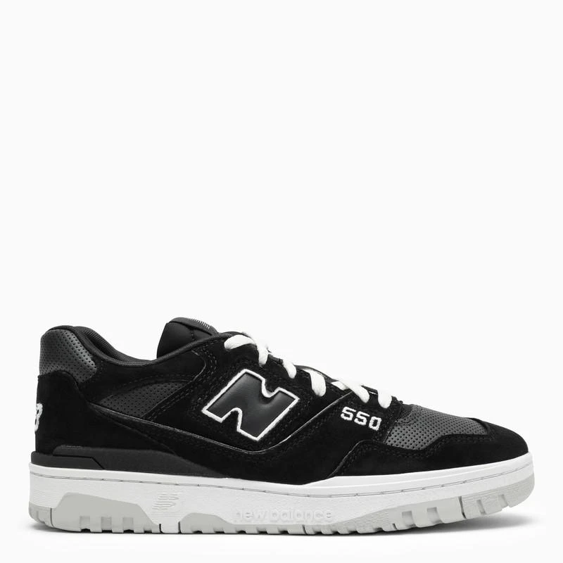 New Balance Low 550 black leather trainer 1