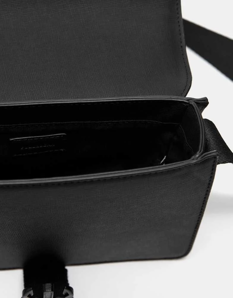 Pull&Bear Pull&Bear Crossbody bag with buckle in black 4