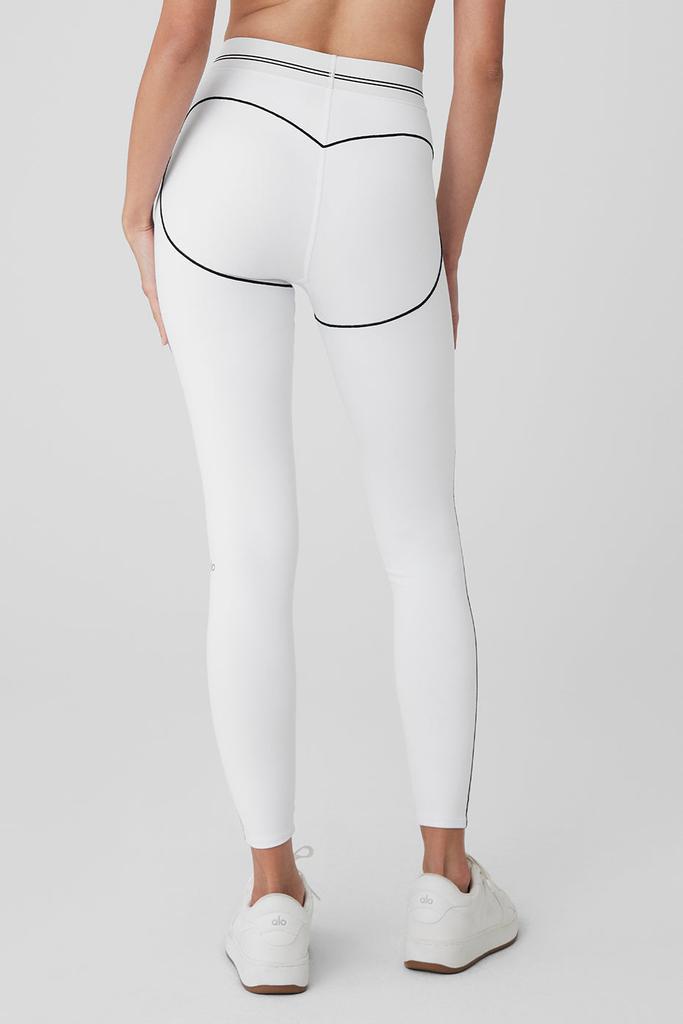 Alo Airbrush High-Waist Heart Throb Legging - White/Black