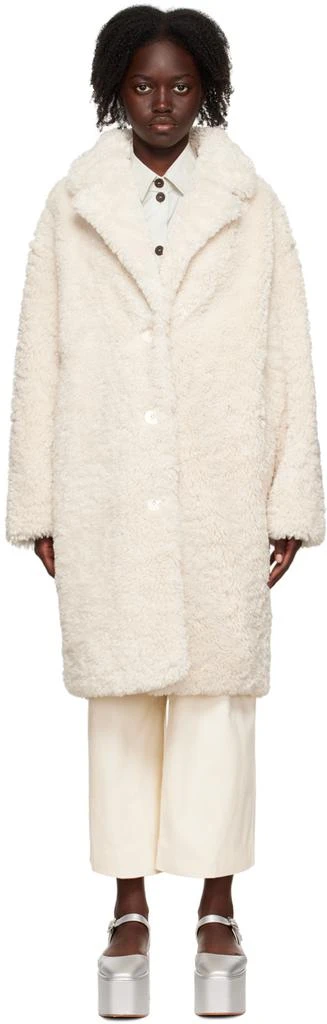 STAND STUDIO Off-White Anika Faux-Fur Coat 1