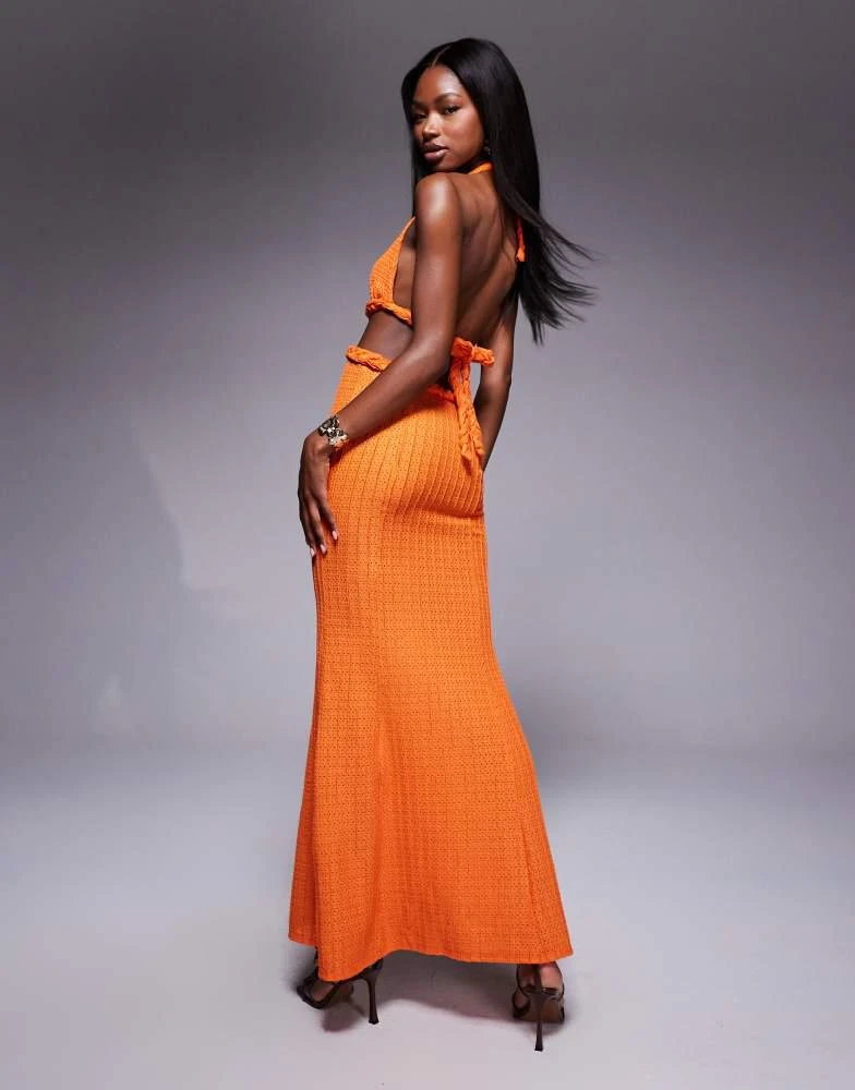 open lace back dress Rent Asos Cami Mesh Skater Maxi Dress In Orange