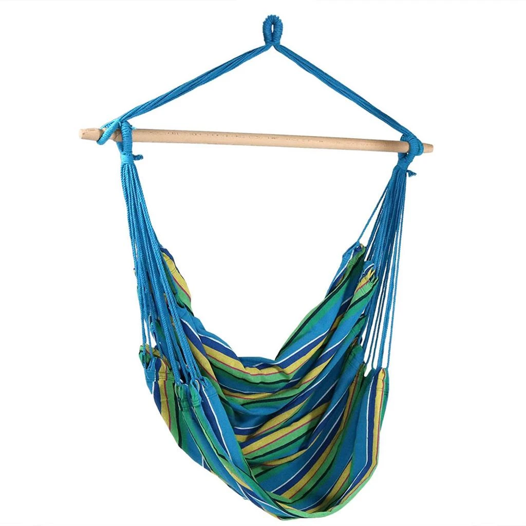 Sunnydaze Jumbo Extra Large Hanging Rope Hammock Chair Swing with C-Stand - 300 lb Weight Capacity 5