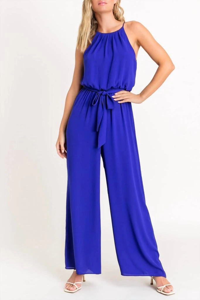 Lush Halter Neck Jumpsuit In Indigo 1