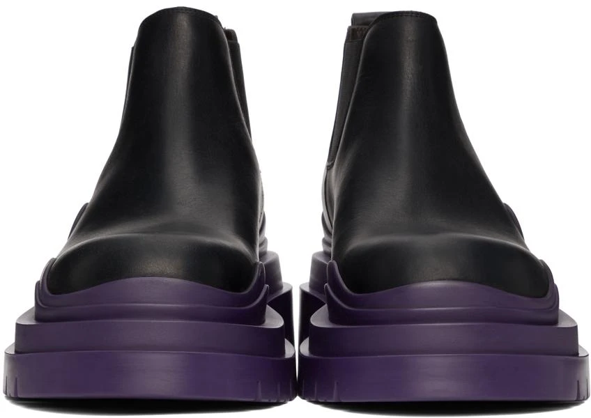 Bottega Veneta Black & Purple Low 'The Tire' Chelsea Boots 2