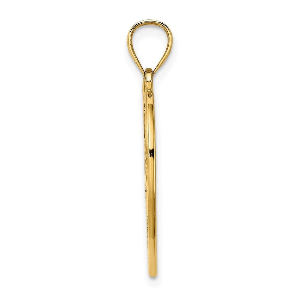 Diamond2Deal 14k Yellow Gold Enamel Dragonfly and Flower in Heart Charm Pendant 2