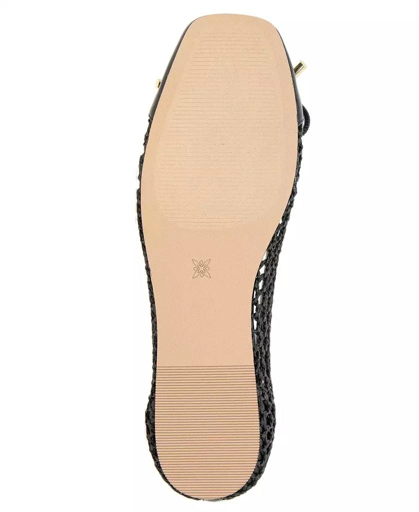 BCBG Women's Hartly Woven Raffia Square Toe Ballet Flats 5