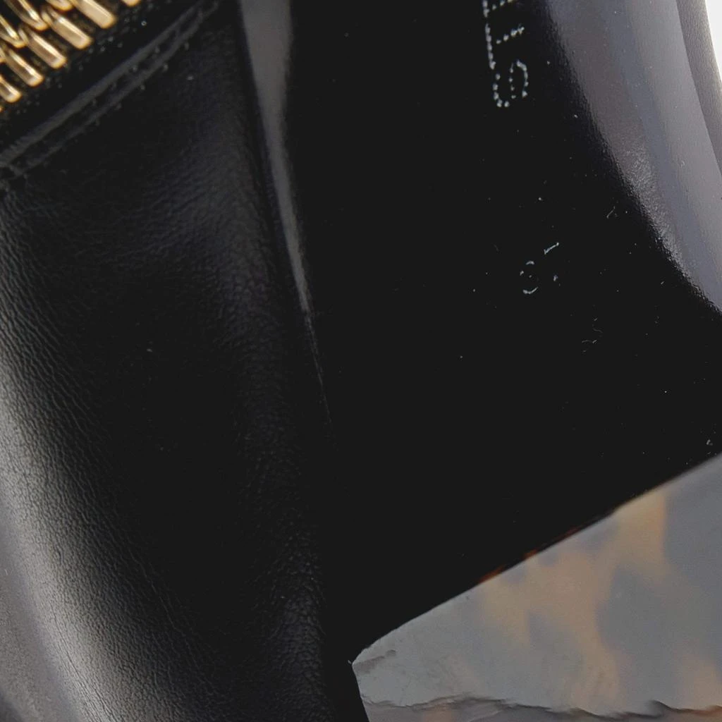 Stella McCartney Stella McCartney Black Faux Leather Tortoise Block Heel "Percy" Ankle Boots Size 37 8