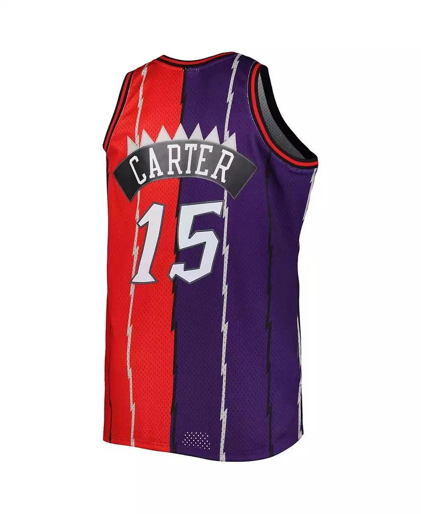 Mitchell 
Ness Men
s Vince Carter Purple, Red Toronto Raptors Big and Tall Hardwood Classics 1998-99 Split Swingman Jersey 6