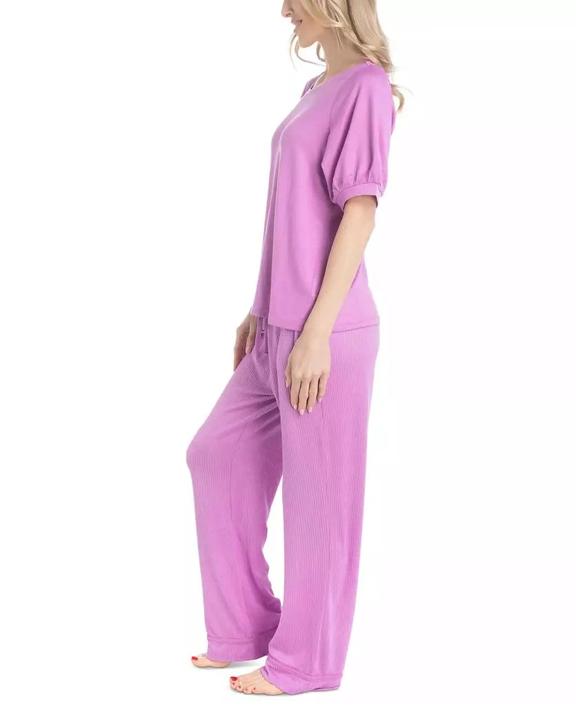 MUK LUKS Women's 2-Pc. I Heart Lounge Printed Pajamas Set 3