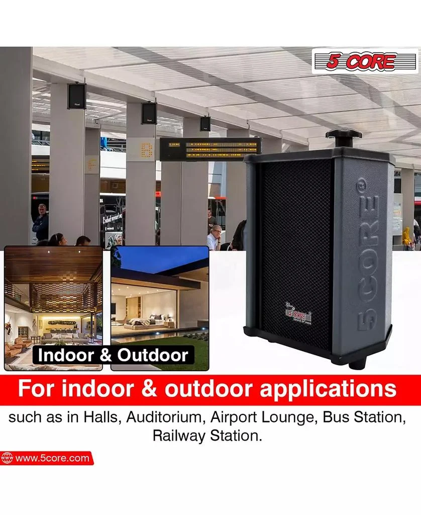 5 Core Outdoor Speakers Stereo In Wall 100W Peak Passive Home Audio System 8