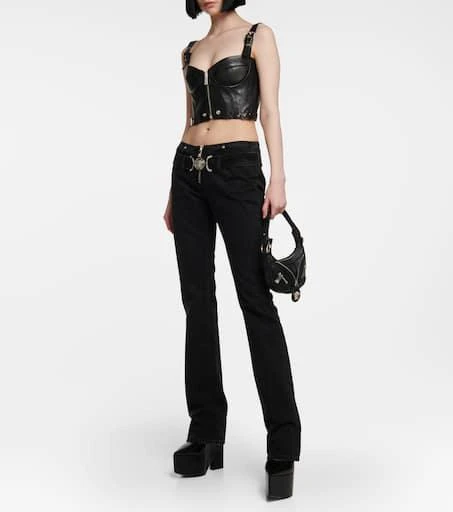 Versace Tempest leather platform pumps 2