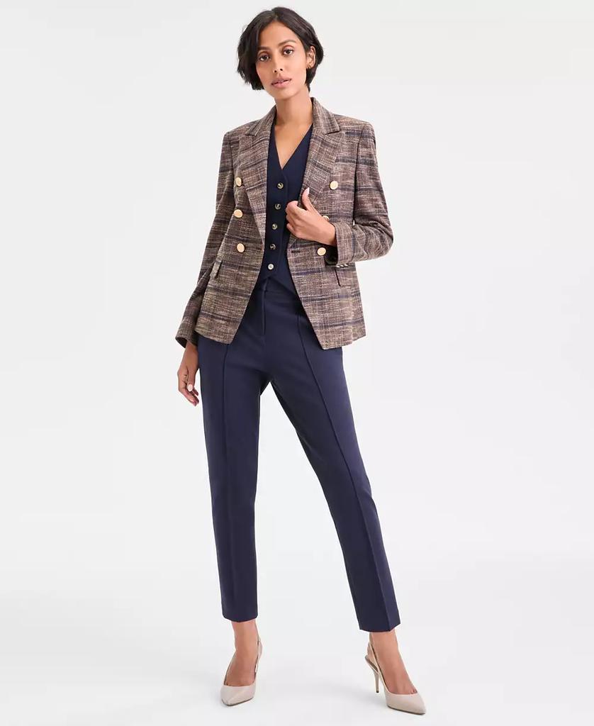 Tahari Women's Plaid Double-Breasted Blazer
