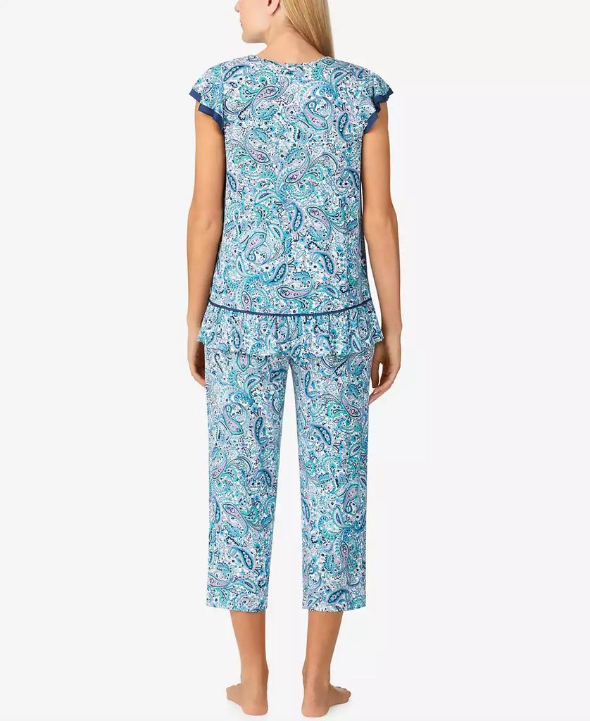 Ellen Tracy Women's Short Sleeve Crop Pajama Set