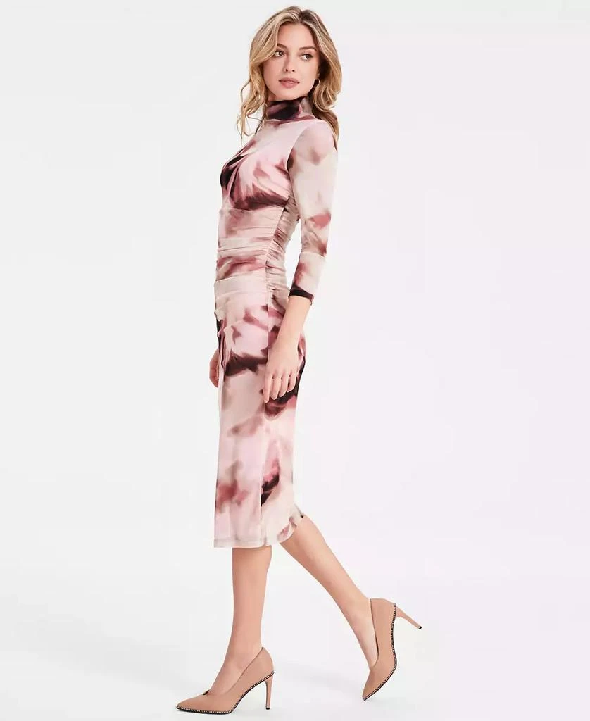 Bar III Women's Turtleneck Watercolor Mesh Dress, Exclusively at Macy's 2