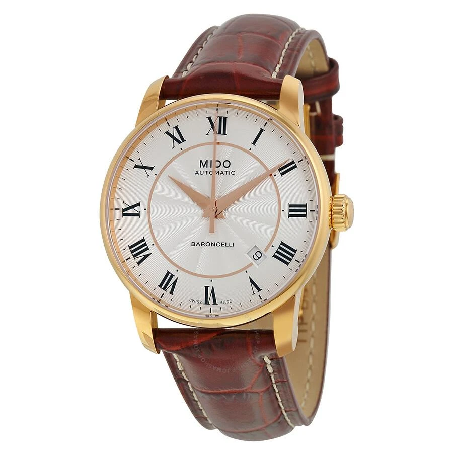 MIDO Baroncelli Silver Dial Brown Leather Men's Watch M86002218 1
