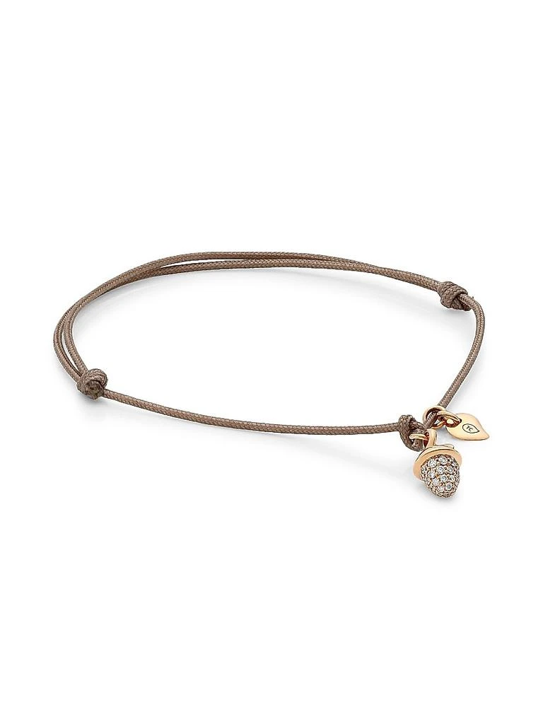 Tamara Comolli My Mikado 18K Rose Gold & Diamond Pavé Acorn Sliding Knot Cord Bracelet 1